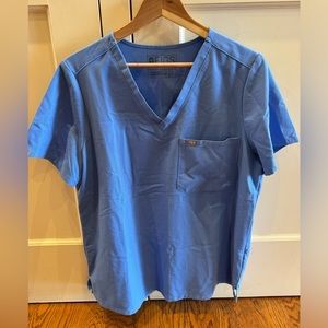 Figs Catarina Ceil Blue Scrub Top Large